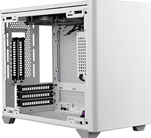 Cooler Master MasterBox NR200P Mini-ITX-PC-Gehäuse - Seitenwand aus gehärtetem Glas, hervorragende Kühloptionen, vertikales GPU-Display, werkzeuglose 360-Grad-Zugänglichkeit - Weiß