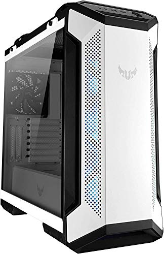 ASUS TUF Gaming GT501 White Edition Mid-Tower Computergehäuse für bis zu EATX Motherboards mit 2 x USB 3.1 Frontblende, Rauchglas, Stahlkonstruktion und Vier Gehäuselüftern