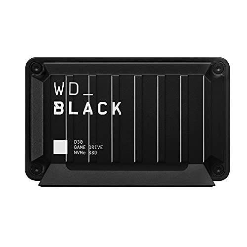 WD_BLACK D30 Game Drive SSD 2 TB (Übertragung mit 900 MB/s, USB Typ-C zu Typ-A Kabel) kompatibel mit PlayStation 5 und Xbox Series X|S, Schwarz