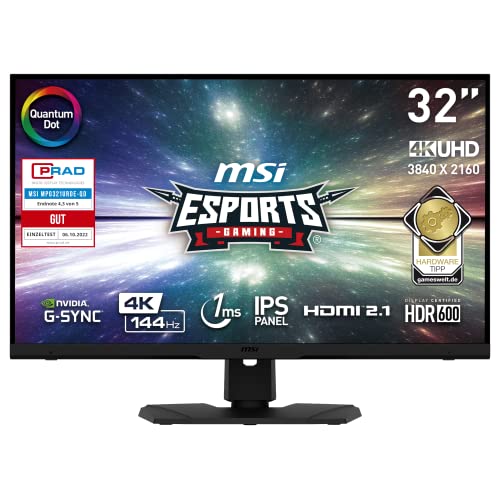 MSI MPG321URDE-QD 32 Zoll 4K Quantum Dot Gaming Monitor, UHD (3840x2160), 144 Hz, 1 ms, IPS Panel, HDR600, schwarz