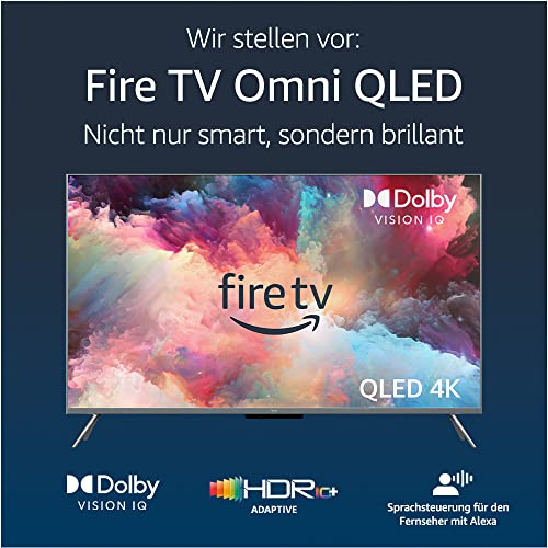 Amazon Fire TV Omni QLED Serie Smart-TV, 65 Zoll (165 cm) Fernseher, 4K UHD, lokales Dimmen, Sprachsteuerung mit Alexa. In Deutschland nicht erhältlich