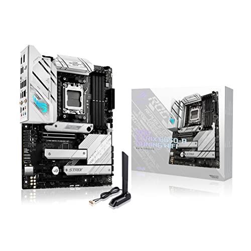 ASUS ROG STRIX B650-A GAMING WIFI Mainboard Sockel AMD AM5 (Ryzen 7000, ATX, DDR5 Speicher, 12+2 Power Stages, USB 3.2 Gen 2x2 Typ-C, PCIe 5.0, Q-Release, WiFi 6E, Aura Sync)