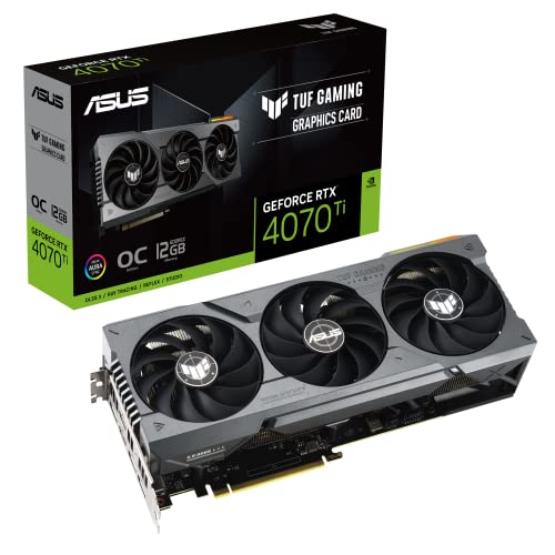 ASUS TUF Gaming GeForce RTX 4070 Ti 12GB GDDR6X OC Edition Grafikkarte (NVIDIA DLSS3, PCIe 4.0, 12GB GDDR6X Speicher, 2X HDMI 2.1a, 3X DisplayPort 1.4a, TUF-RTX4070TI-O12G-GAMING)