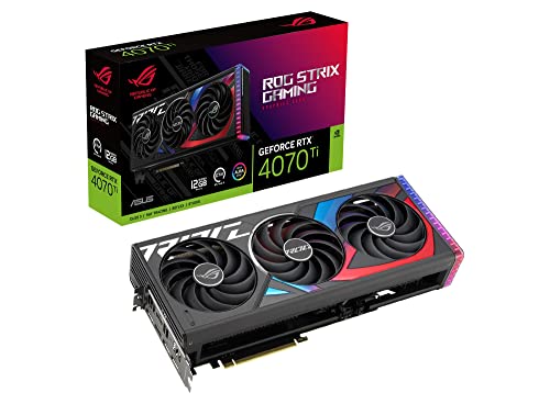 ASUS ROG Strix GeForce RTX 4070 Ti 12GB GDDR6X Gaming Grafikkarte (NVIDIA DLSS 3, PCIe 4.0, 12GB GDDR6X Speicher, 2x HDMI 2.1a, 3x DisplayPort 1.4a, ROG-STRIX-RTX4070TI-12G-GAMING)