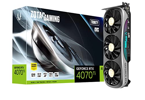 ZOTAC Gaming GeForce RTX 4070 Ti Trinity OC DLSS 3 12 GB GDDR6X 192-bit 21 Gbps PCIE 4.0 Gaming Grafikkarte, IceStorm 2.0 Advanced Cooling, Spectra 2.0 RGB Beleuchtung, ZT-D40710J-10P