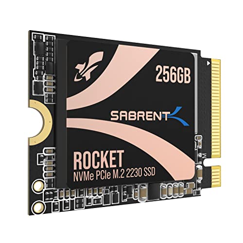 SABRENT 2230 M.2 NVMe Gen 4 256GB, Interne SSD 4650 MB/s Lesen, PCIe 4.0 X4, Internes Solid State Drive, kompatibel mit Steam Deck, Surface pro, PCs, NUCs und Laptops [SB-2130-256GB]