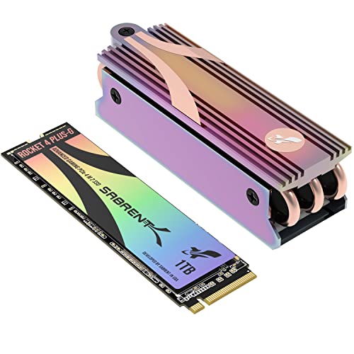 Sabrent Gaming M.2 NVMe SSD 1TB mit Kühlkörper, Internes Solid State 7300 MB/s Lesen, PCIe 4.0 7GBps (SB-RKTG-GHSK-1TB)