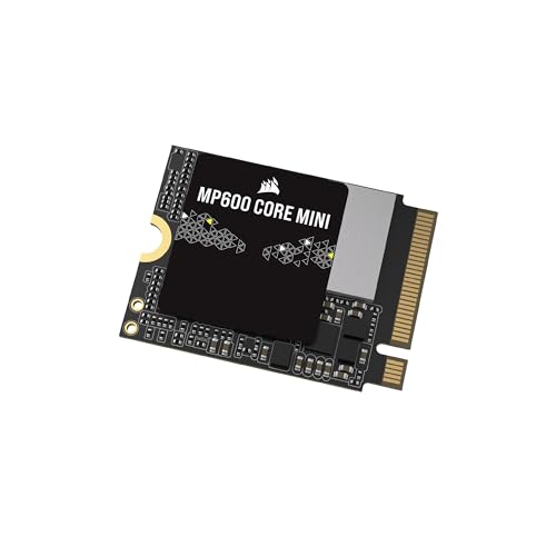 Corsair MP600 CORE Mini 2TB M.2 NVMe PCIe x4 Gen4 2 SSD - M.2 2230 - Bis zu 5.000 MB/s Sequentielles Lesen - High-Density QLC NAND - Für Steam Deck, ASUS ROG Ally, Microsoft Surface Pro - Schwarz