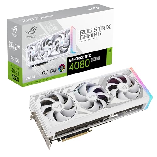 ASUS ROG Strix GeForce RTX 4080 SUPER 16GB GDDR6X OC White Edition Gaming Grafikkarte (Nvidia GeForce RTX4080 DLSS 3, PCIe 4.0, 2X HDMI 2.1a, 3X DisplayPort 1.4a, ROG-STRIX-RTX4080S-O16G-WHITE, weiß)