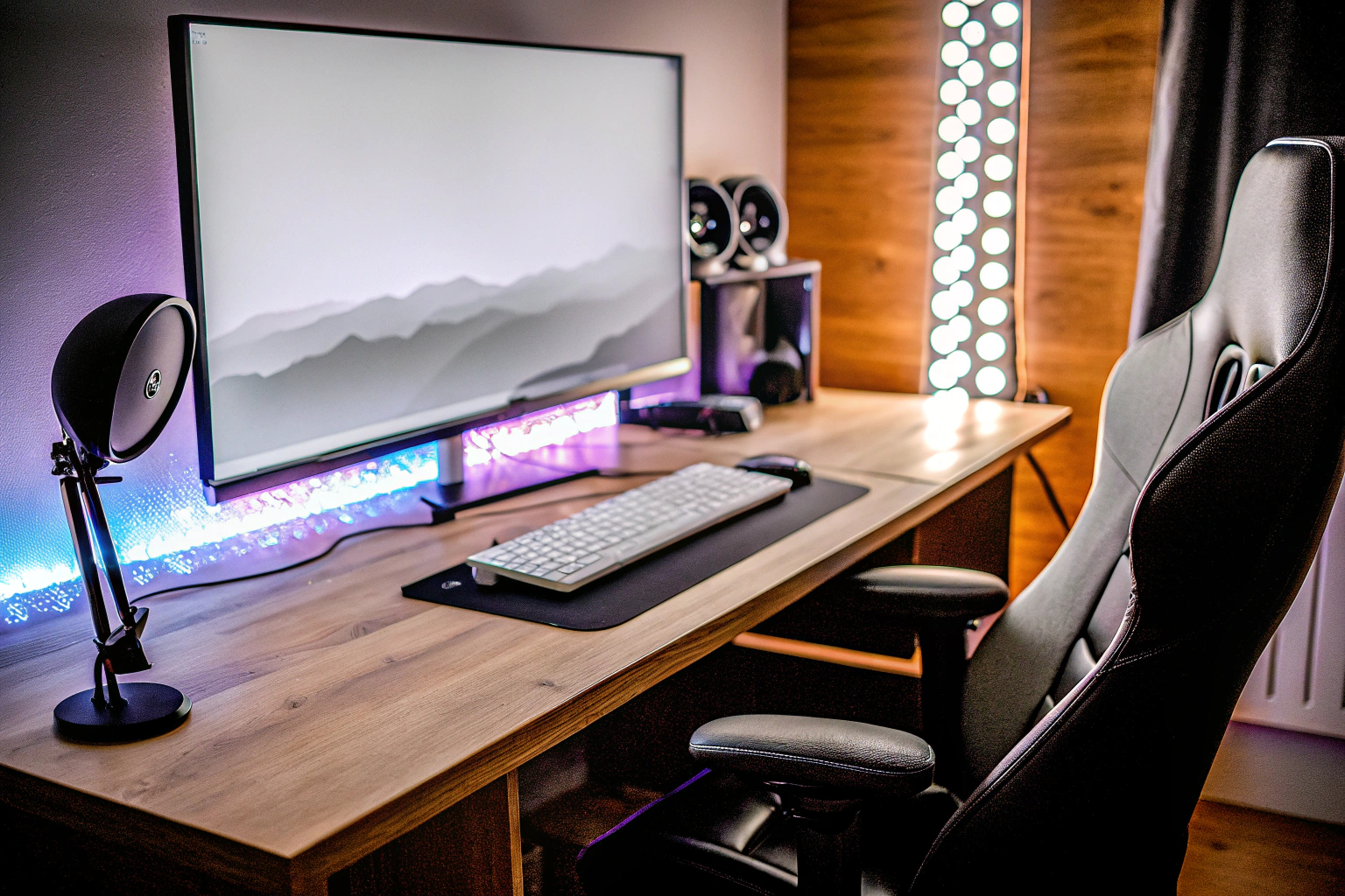 Gaming-Setup mit LED-Beleuchtung