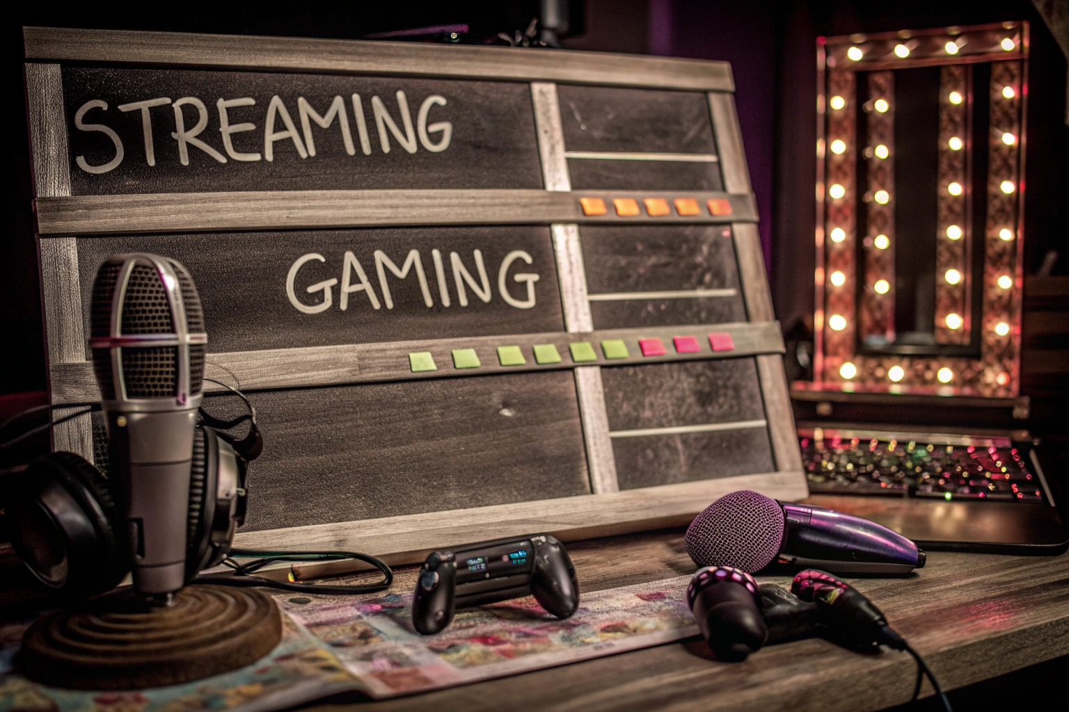 Ein Content Creator, der seinen Streaming-Plan auf einem Whiteboard organisiert. Streaming-Planung