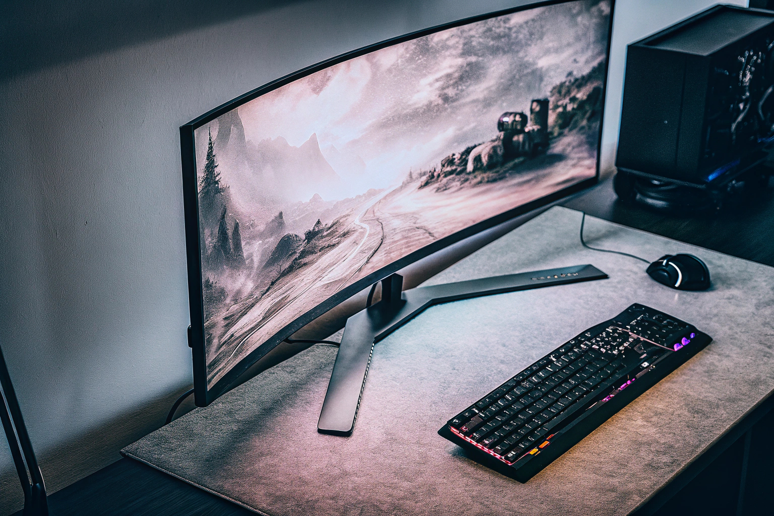 Curved-Monitor Gaming-Setup