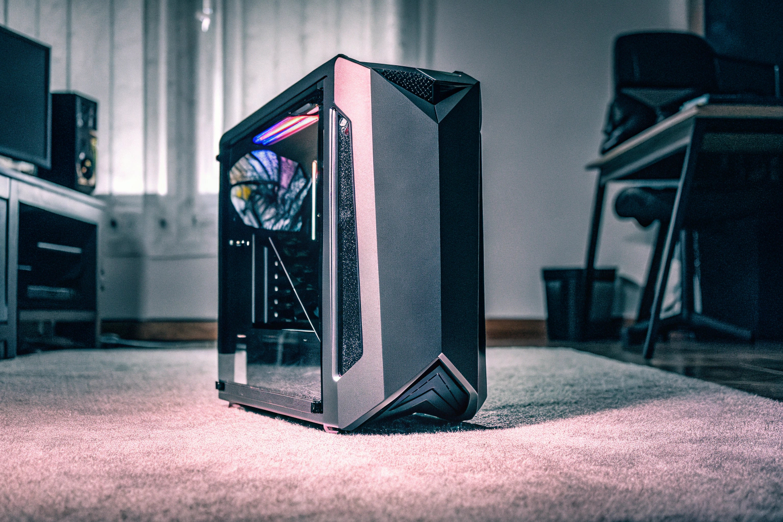 Futuristisches Gaming-PC-Gehäuse mit RGB