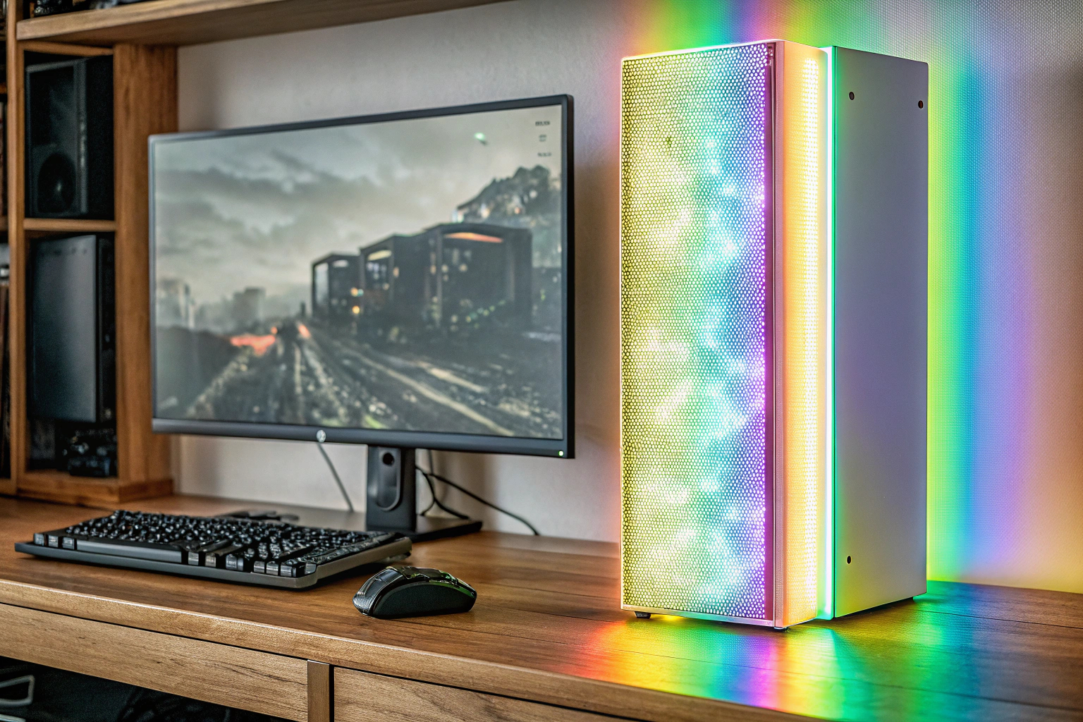 Gamer mit RGB-Beleuchtung