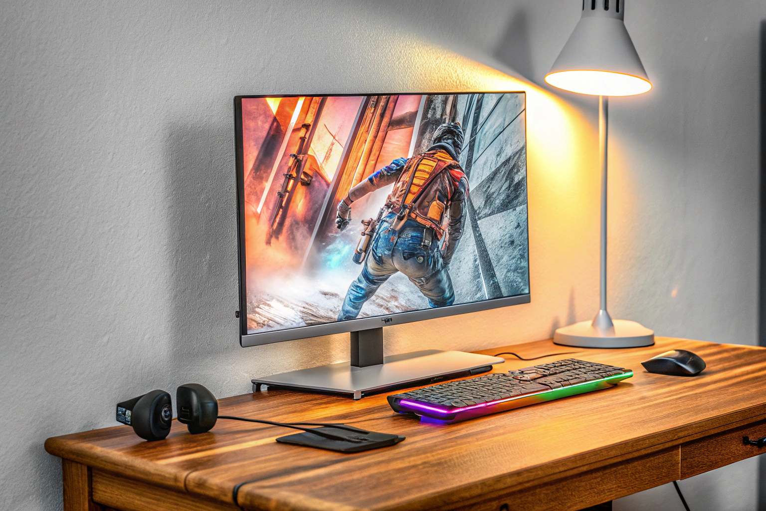 Gamer mit AOC Monitor