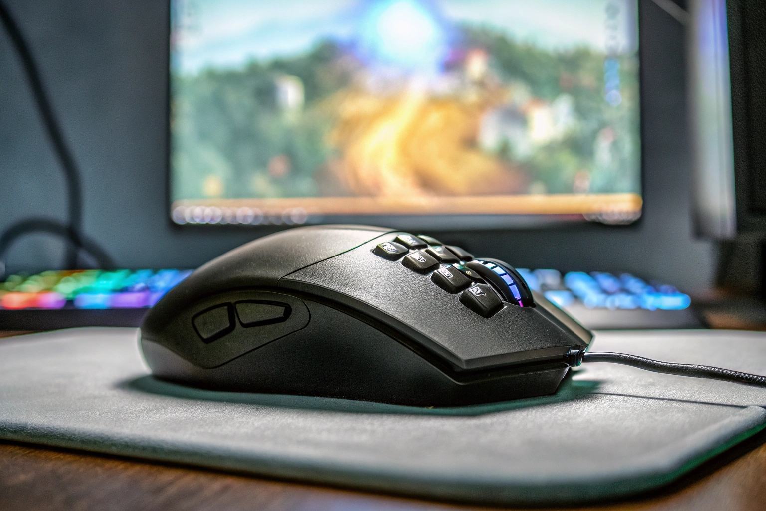 Gamer mit MMO-Gaming-Maus