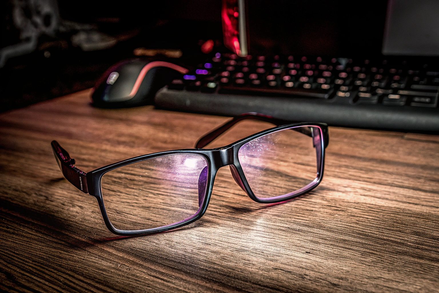 Gamer mit Blaulichtfilter-Brille