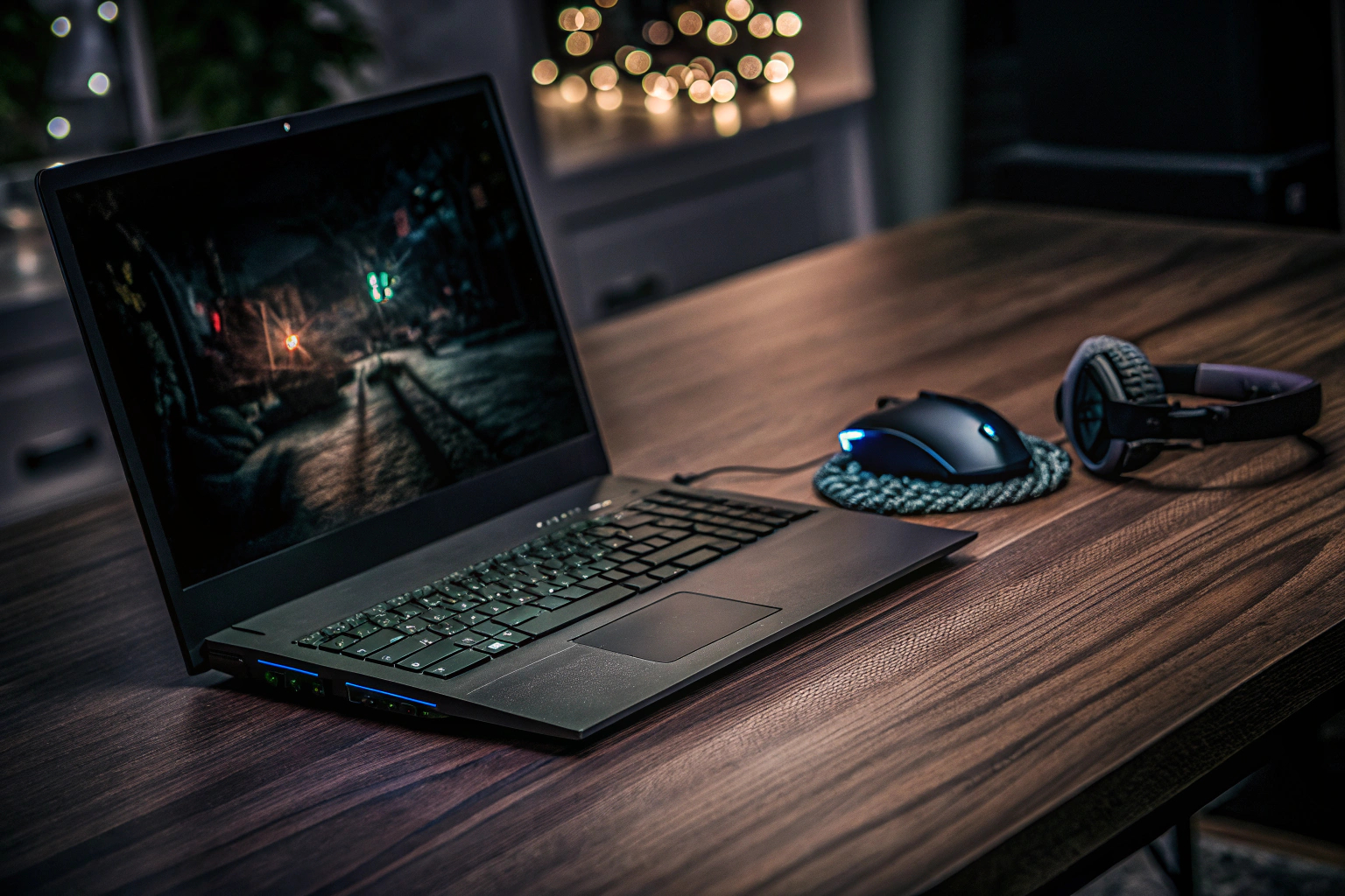 Gaming-Laptop auf dem Schreibtisch