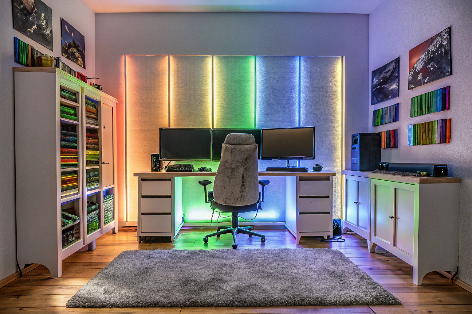 Gaming-Raum mit LED-Beleuchtung