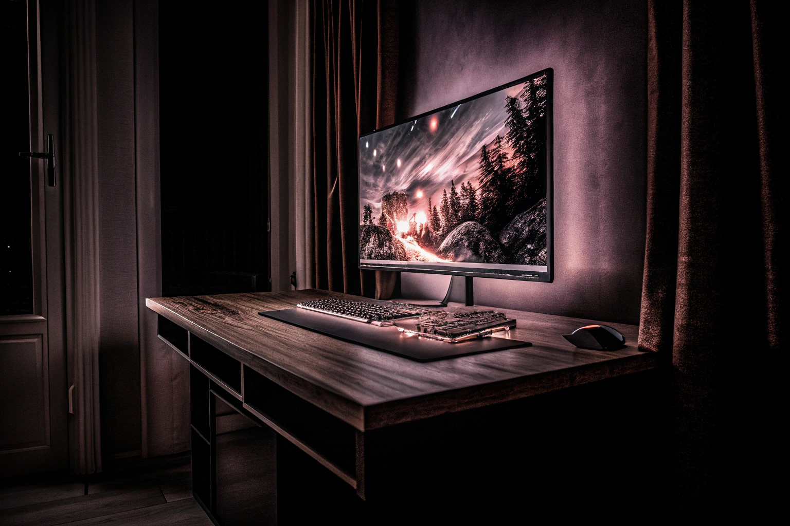 Gaming-Setup mit optimierter Beleuchtung