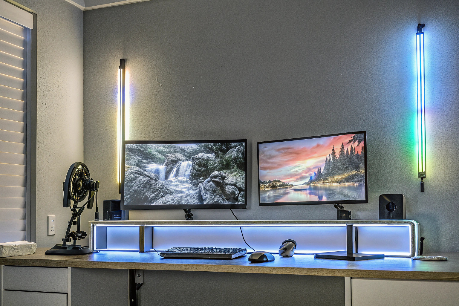 Streaming-Setup mit LED-Beleuchtung