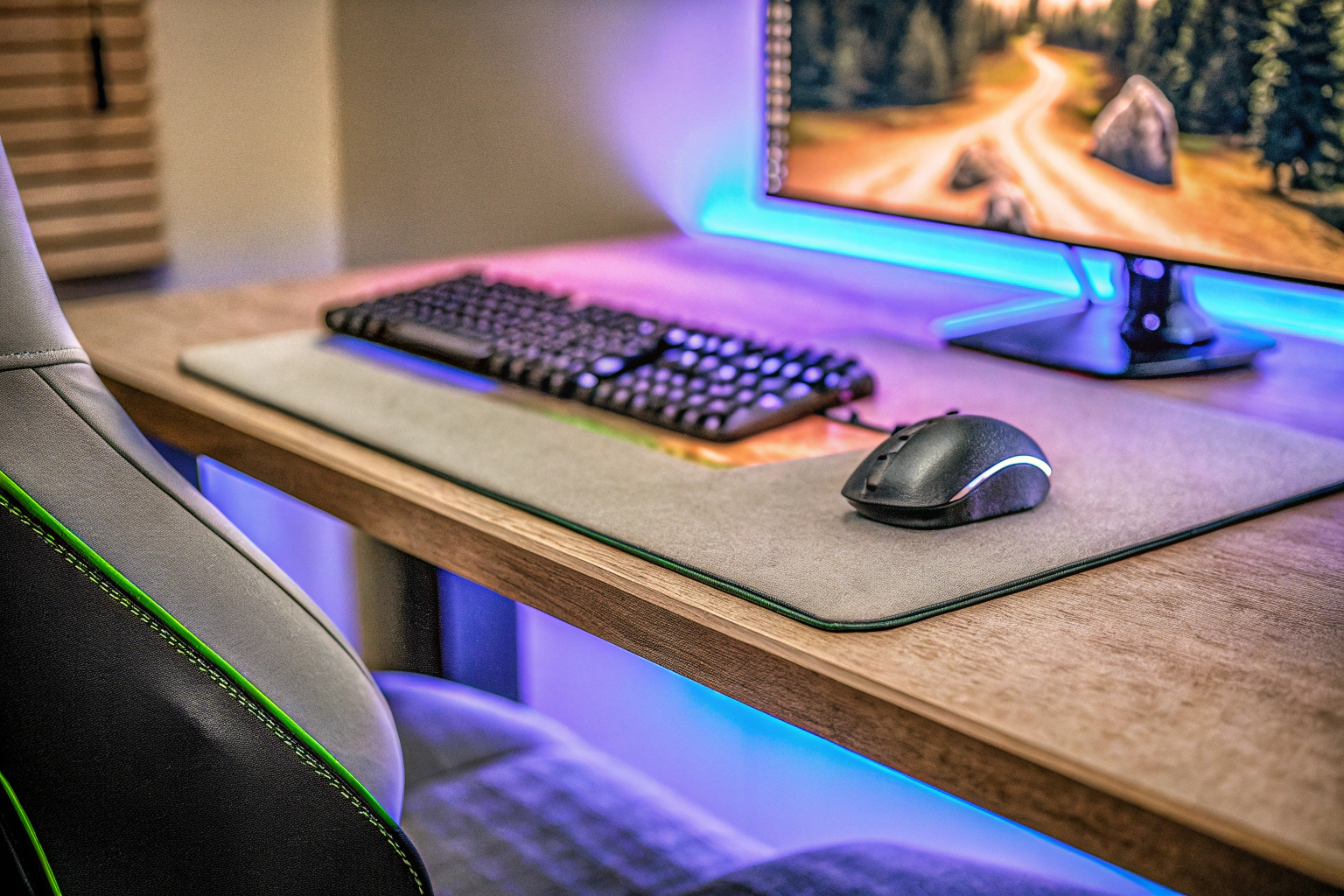 Gaming-Setup mit RGB-Stuhl