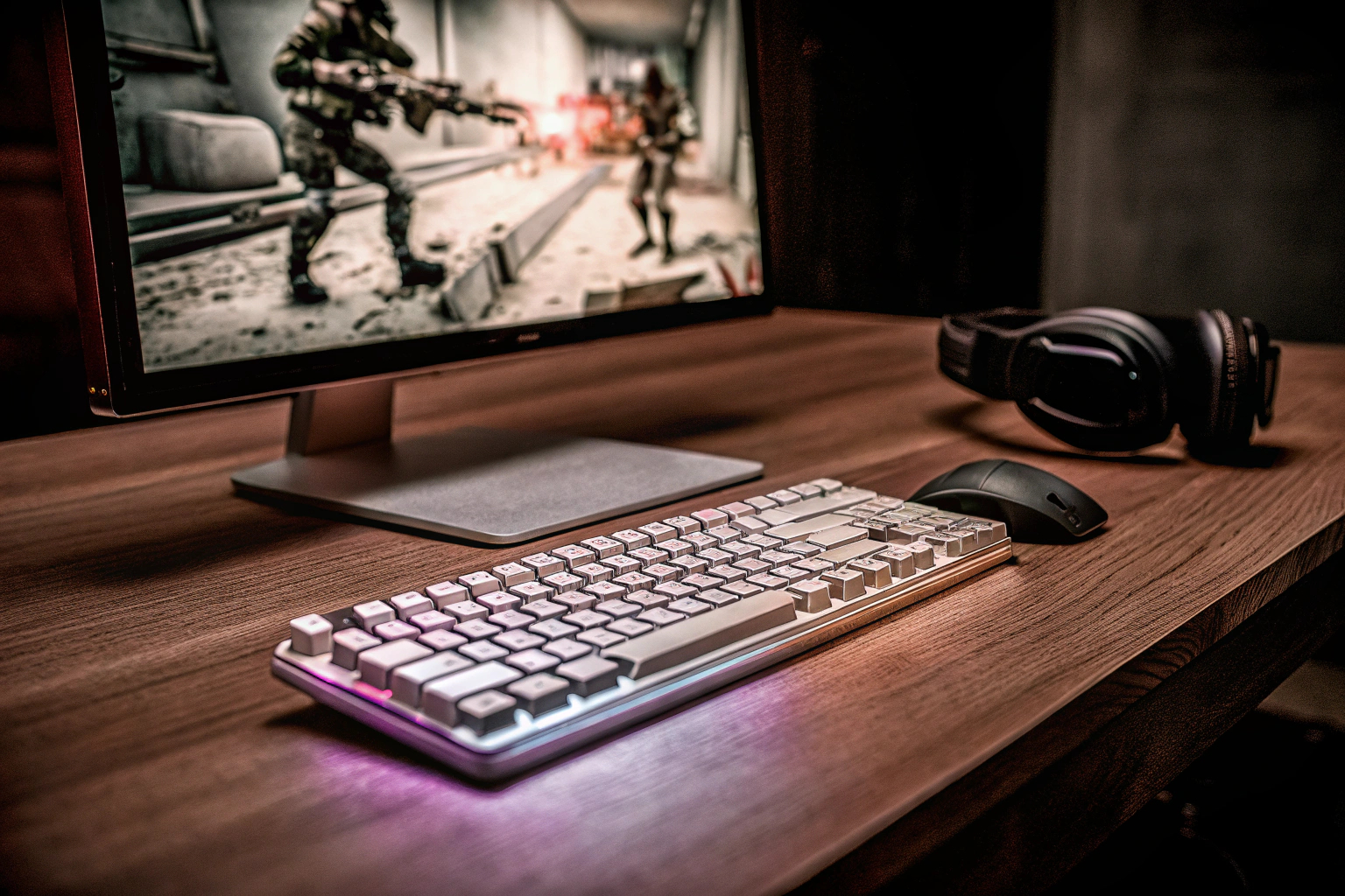 Modernes Gaming-Setup für FPS-Spiele