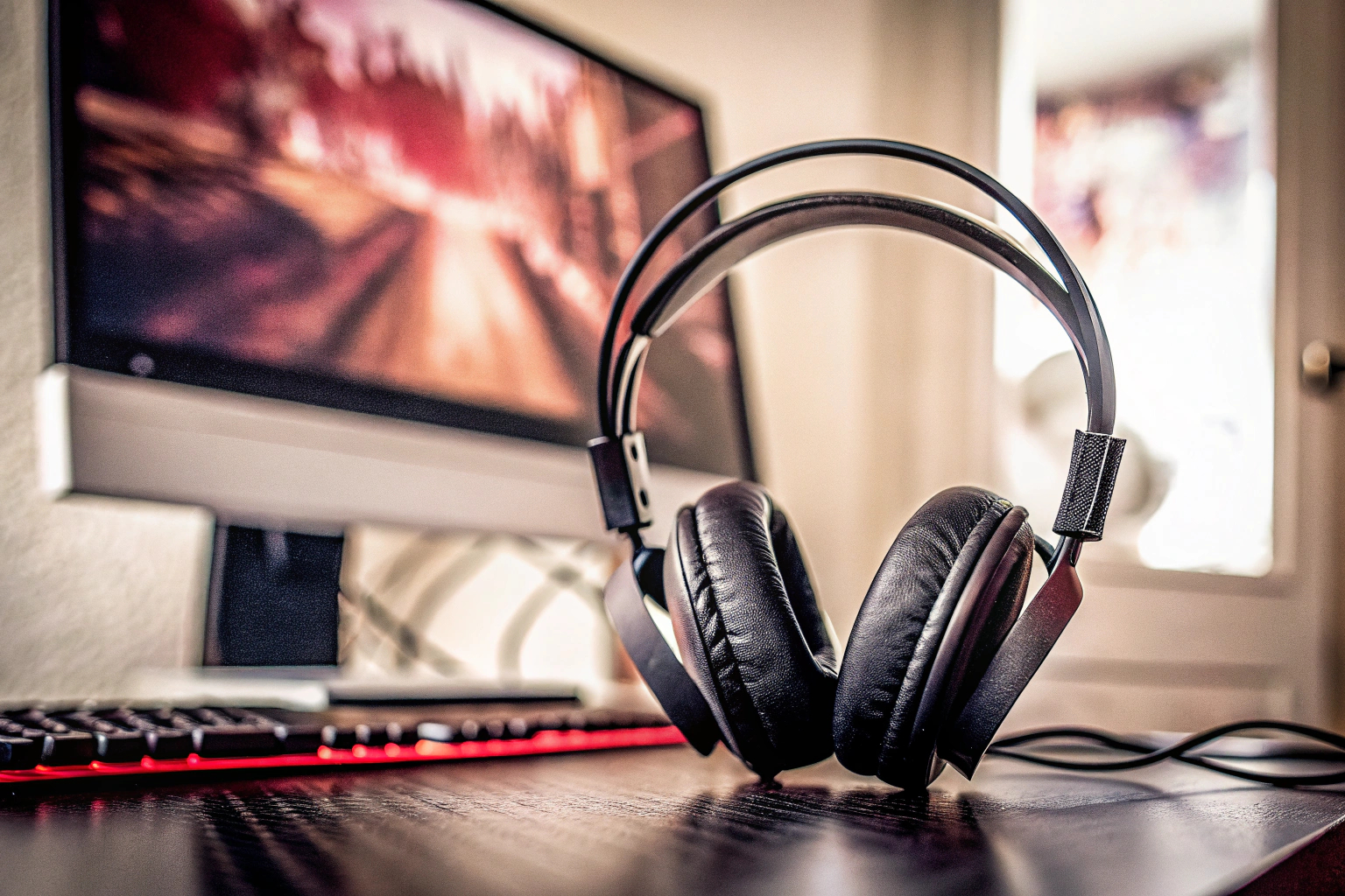 Gamer mit Gaming-Headset beim Spielen