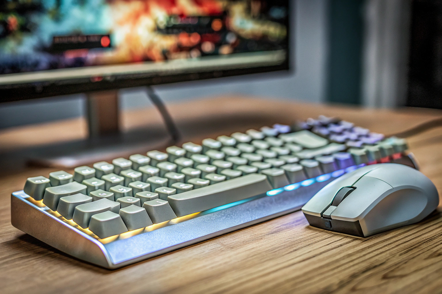 Gaming-Tastatur und Maus mit RGB