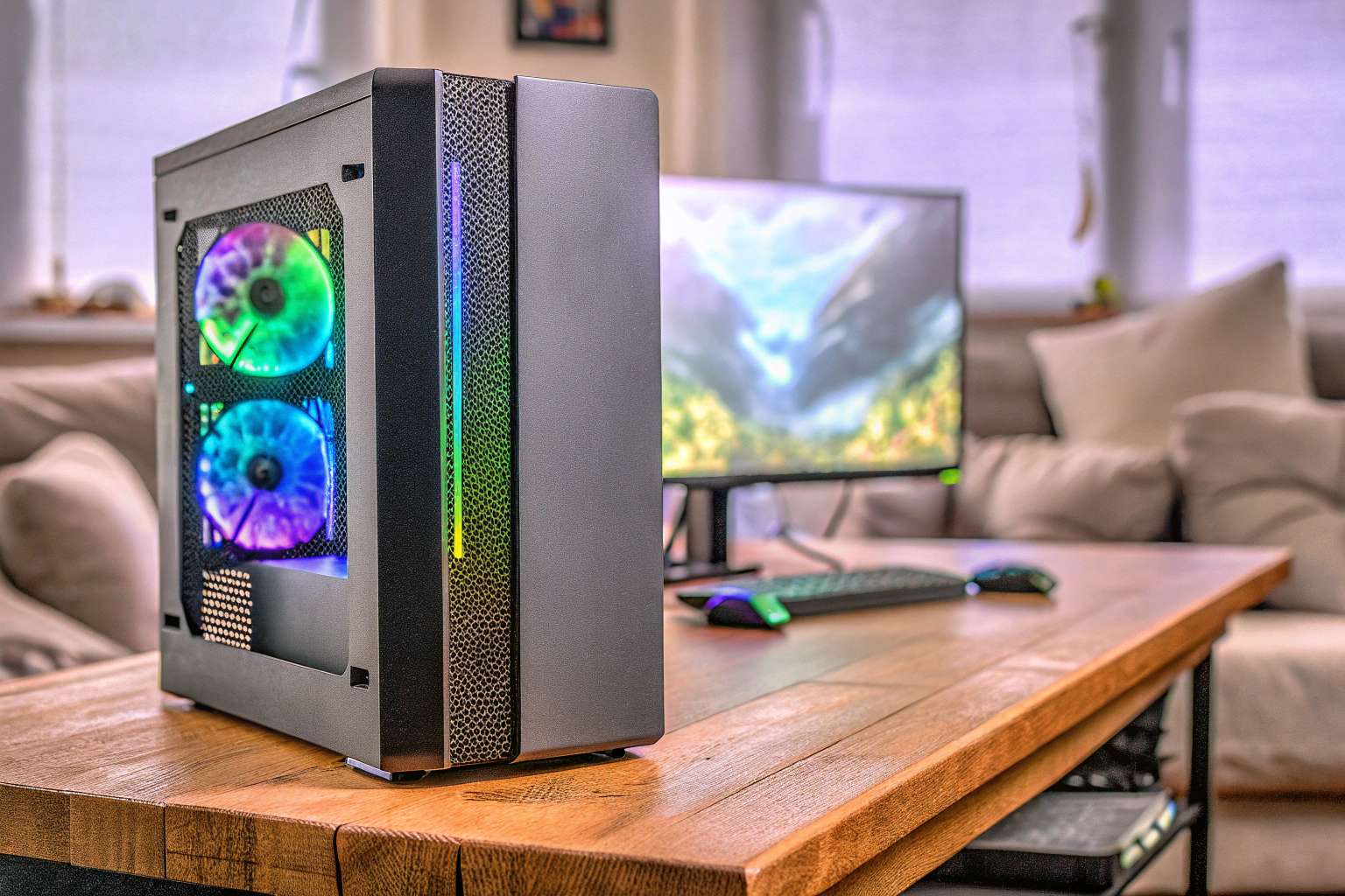 Leistungsstarker Gaming-PC mit RGB-Beleuchtung