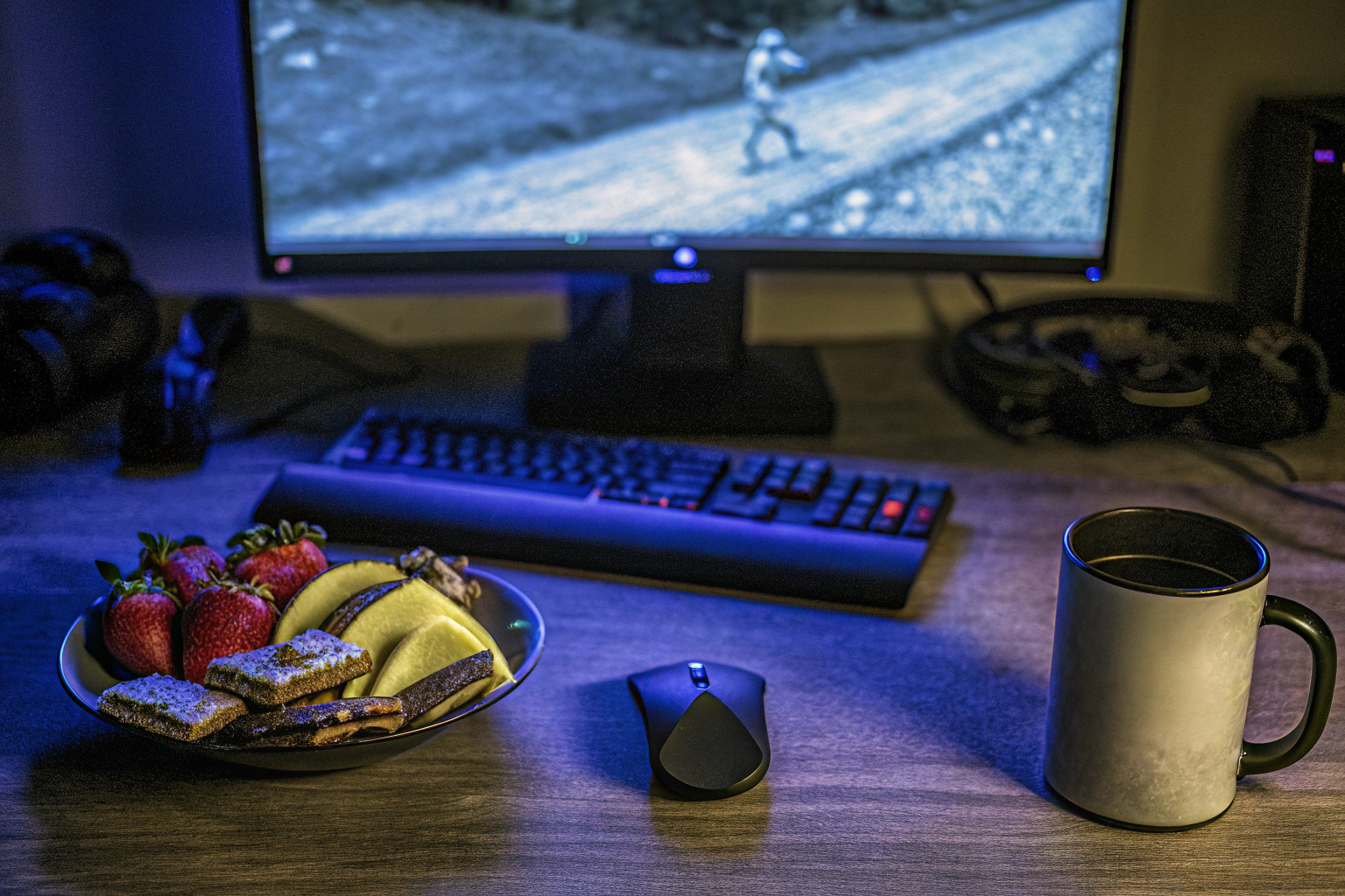 Gaming Snacks und Setup