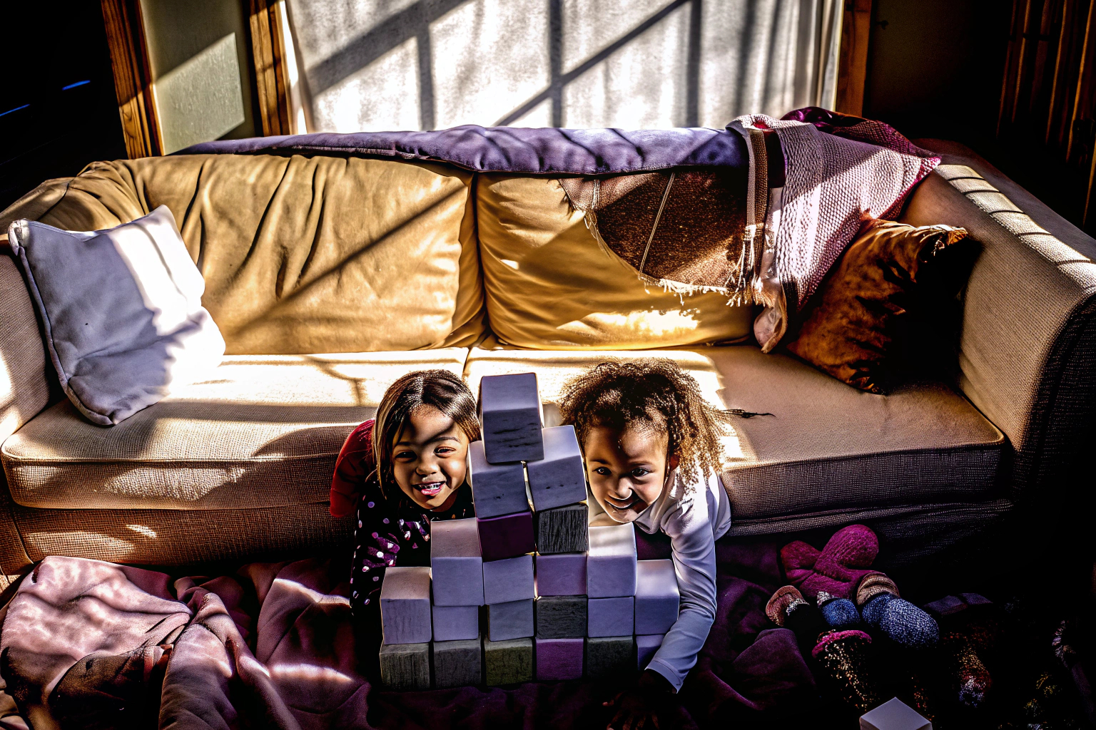 Kinder spielen auf der MeMoreCool Kindercouch