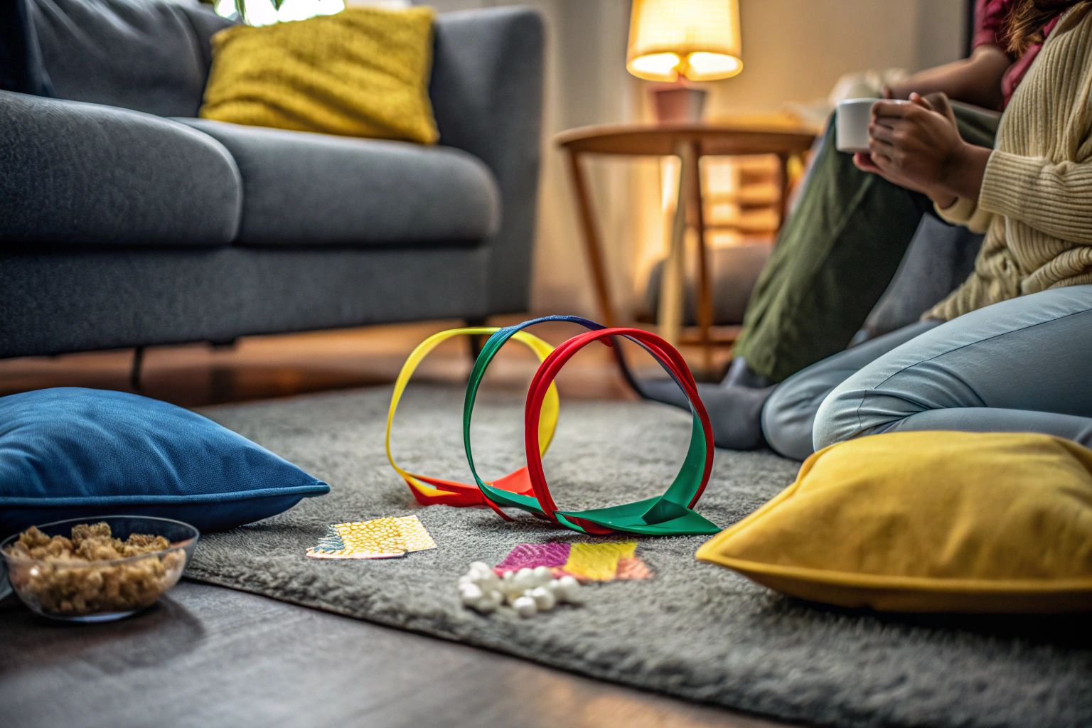 Kinder spielen Hedbanz