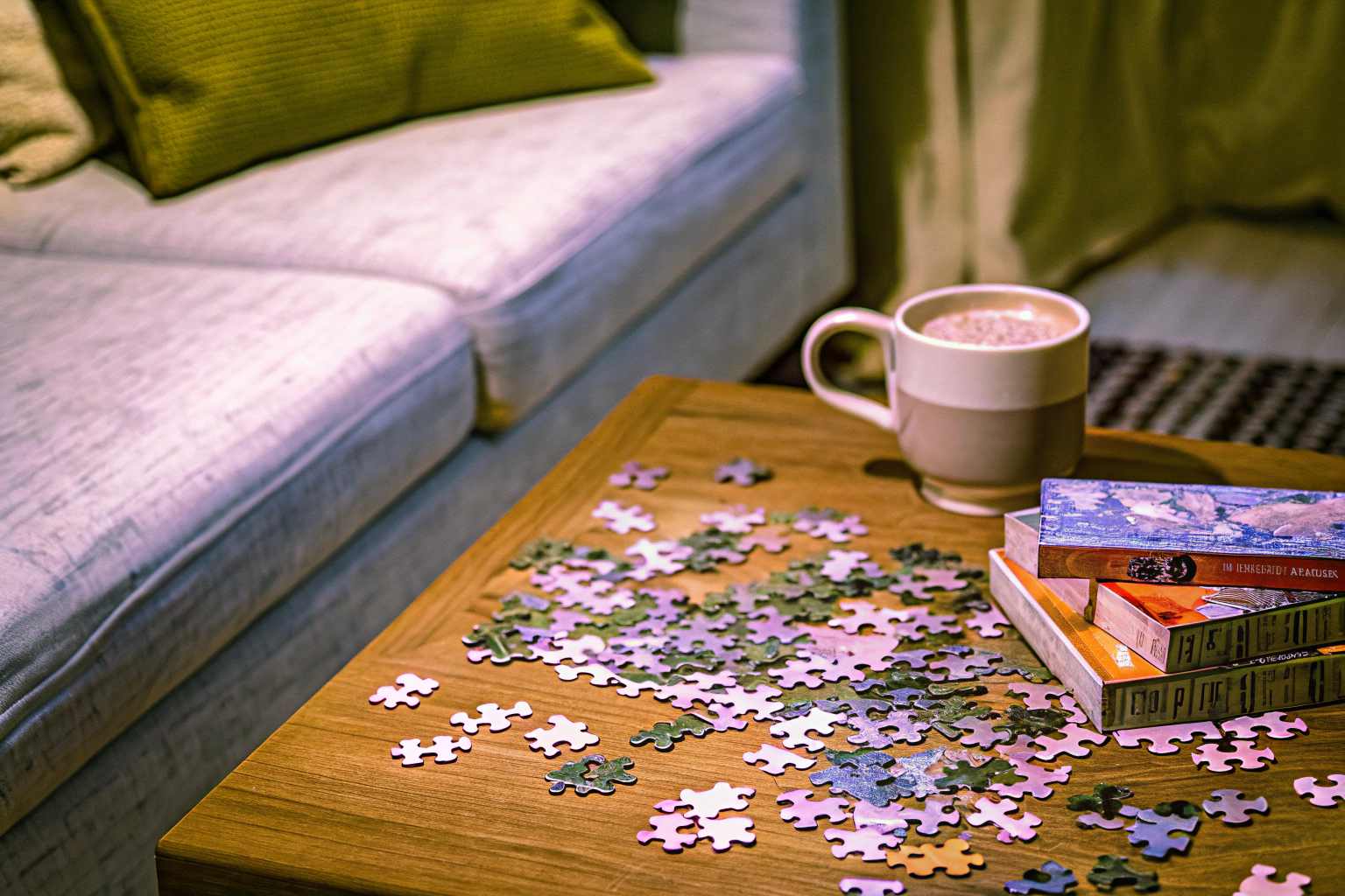 Familienzeit mit Puzzlespielen