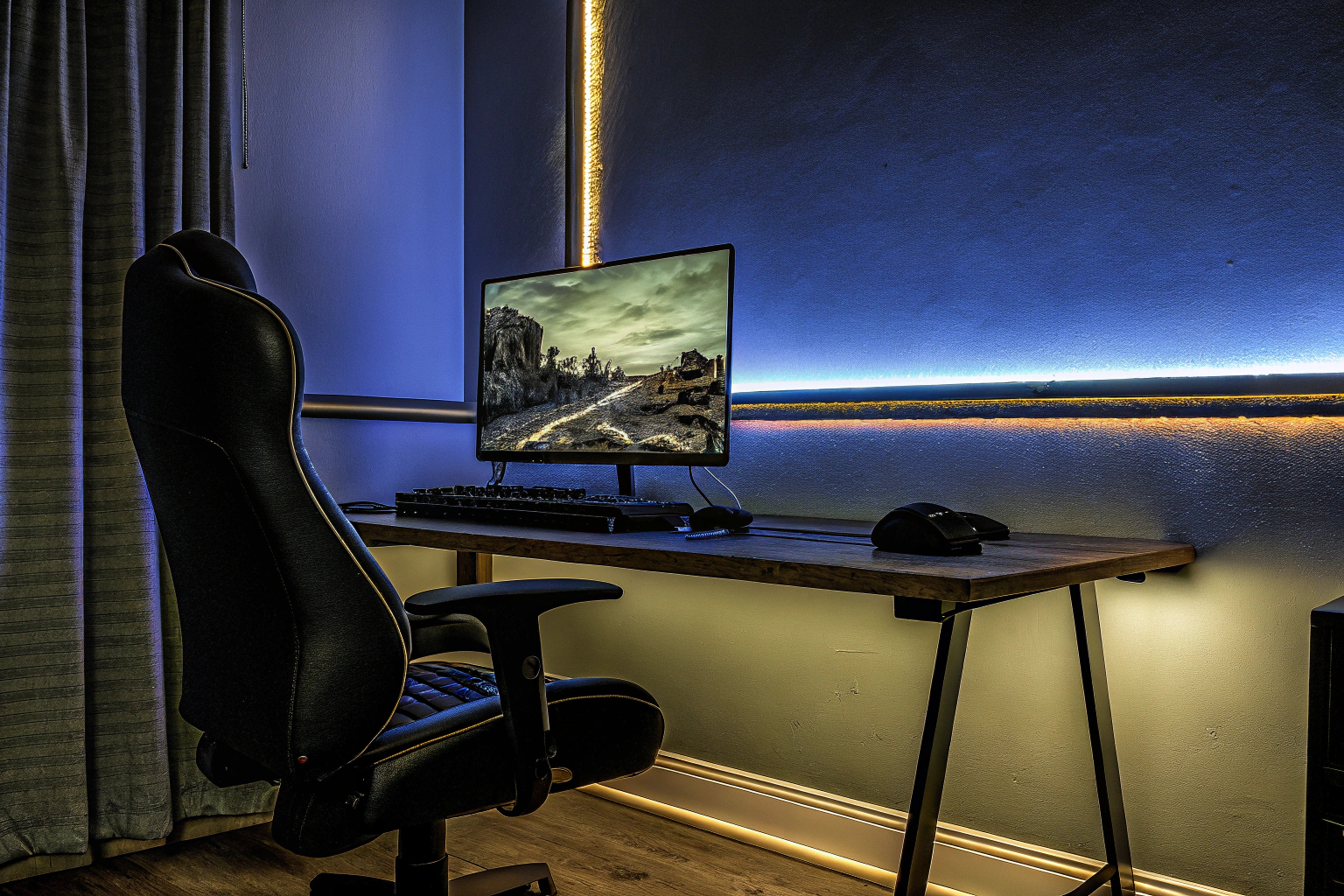 Gaming-Setup mit LED-Licht