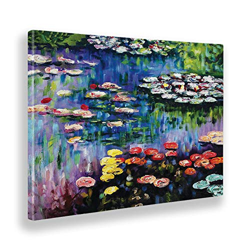 Giallobus - Gemälde - Claude Monet - Seerosen im Teich in Giverny - Leinwand - 100x70