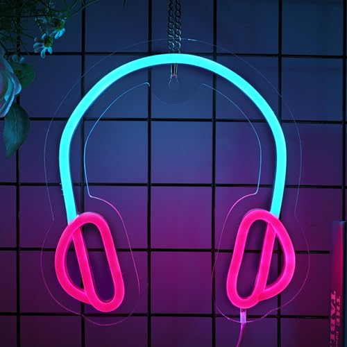 Headset Neon Schilder LED Nachtlicht