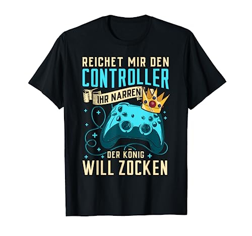 Zocken Tshirt Gaming Controller Zocker Lustig Herren RPG T-Shirt