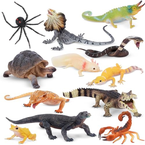 TOYMANY 12 Stück Reptil Tiere-Figuren Set