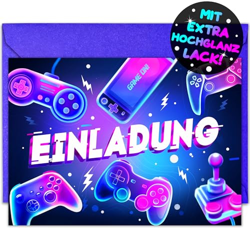 VULAVA 12x Gaming Einladungskarten