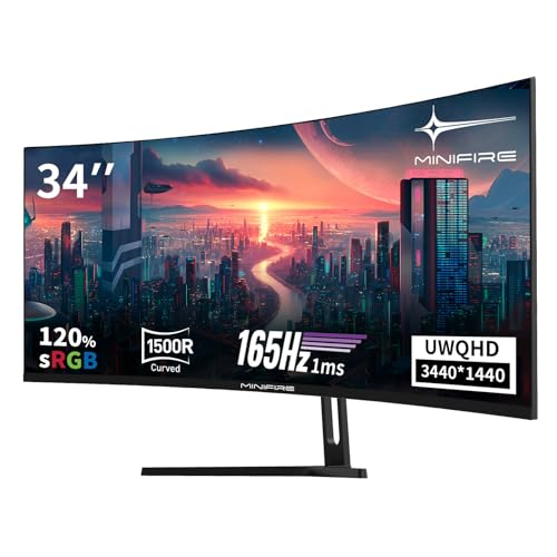 Minifire 34" UWQHD Curved Gaming Monitor 165Hz