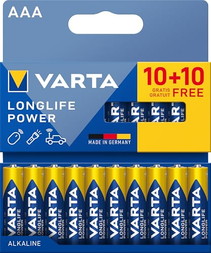 VARTA Batterien AAA, 20 Stück, Longlife Power