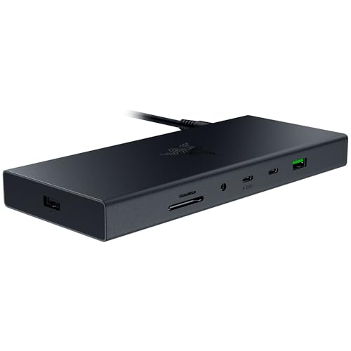 Razer USB 4 Dock - High-Speed-Dock für Gaming und Produktivität - 14-Port - Dual-Display-Unterstützung, Geräteaufladung (3X USB-C, 5X USB-A, HDMI, Gigabit Ethernet, 3.5mm Audio) Schwarz