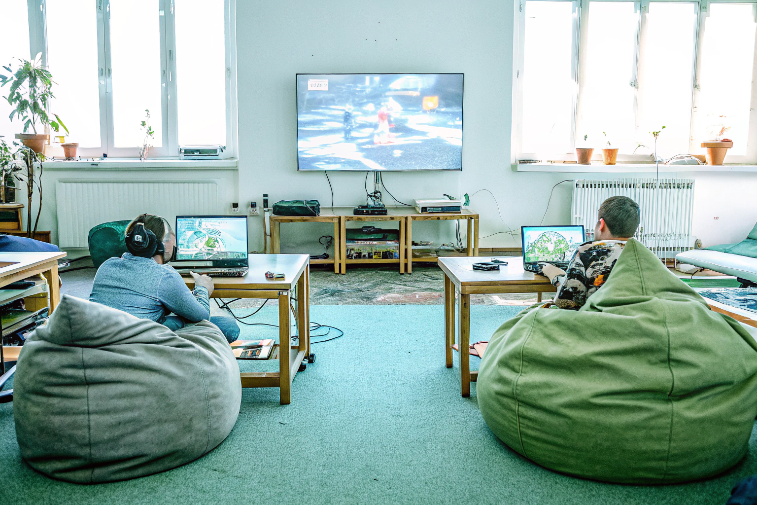 Students in a gaming workshop